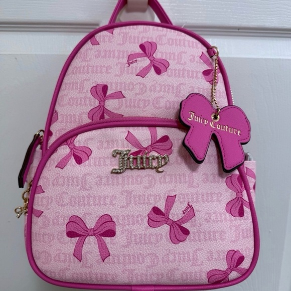 NWT Juicy Couture Simply Sweet Backpack in Light Pink Bow Design & Charm main image 5